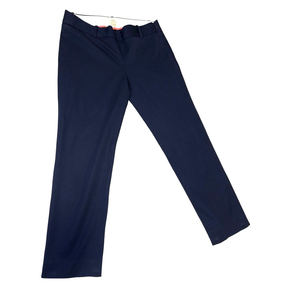 J.Crew Stretch Side Zip Straight Leg Dress Pants Navy Blue Sz 6 Petite